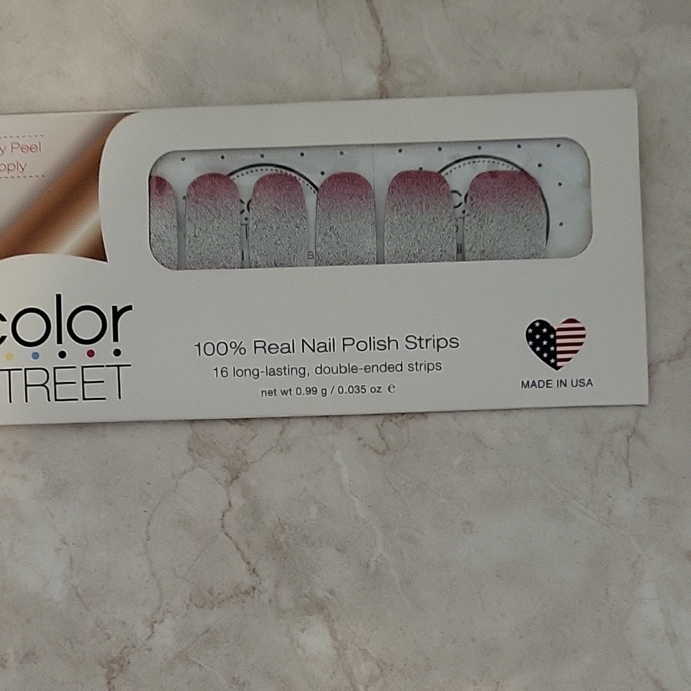 Color Street Gradient Nail Strips - Pink and Silver